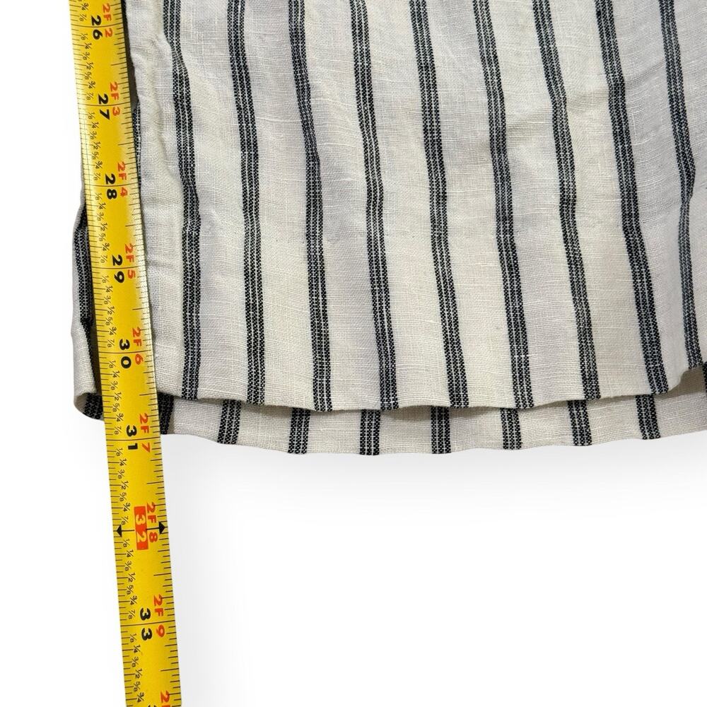 J.Crew Harbor Pant Small 100% Linen Striped Black and Cream Wide Leg Trousers - Picture 12 of 12